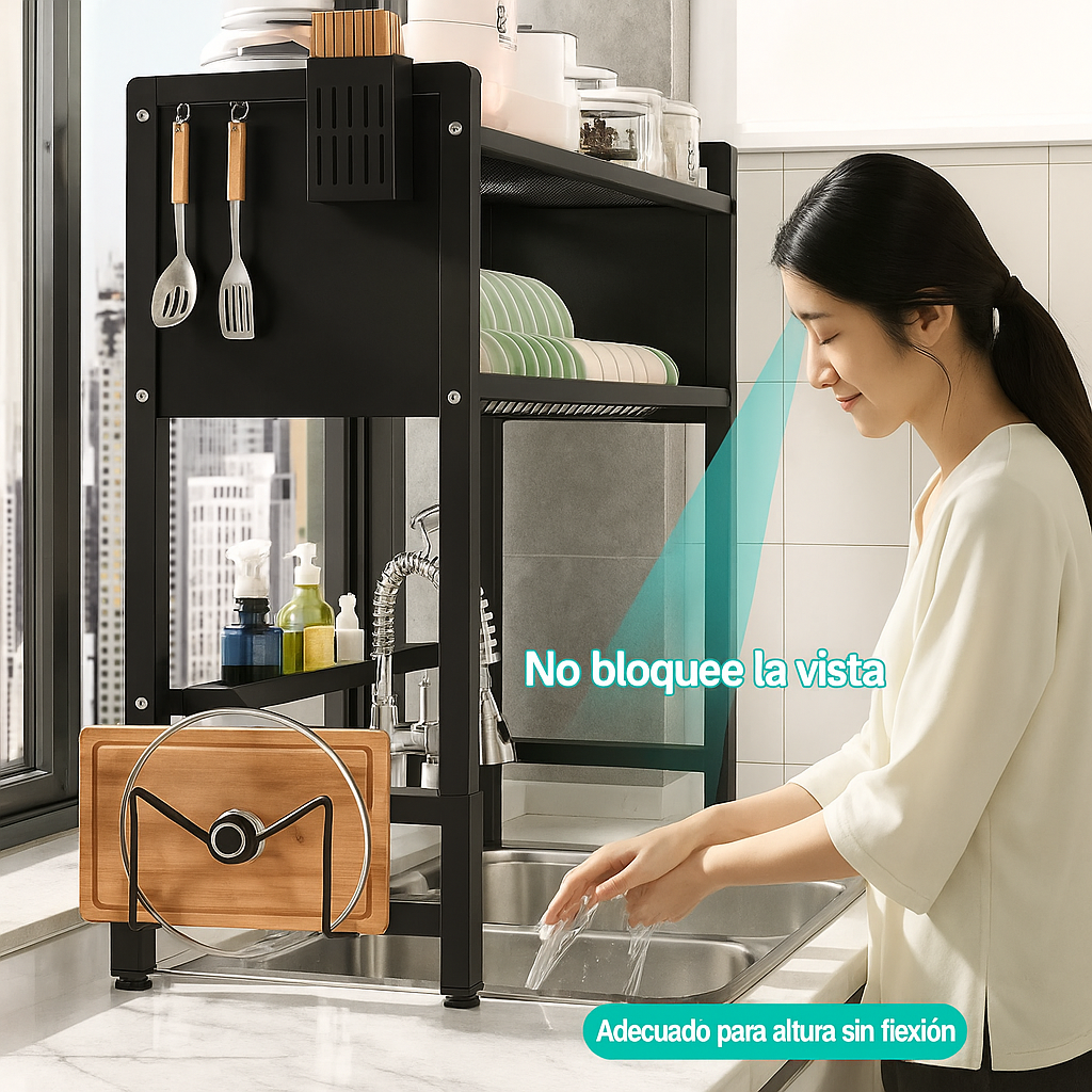 Estante de Cocina 2 en 1 | Escurridor 2 Niveles (off)