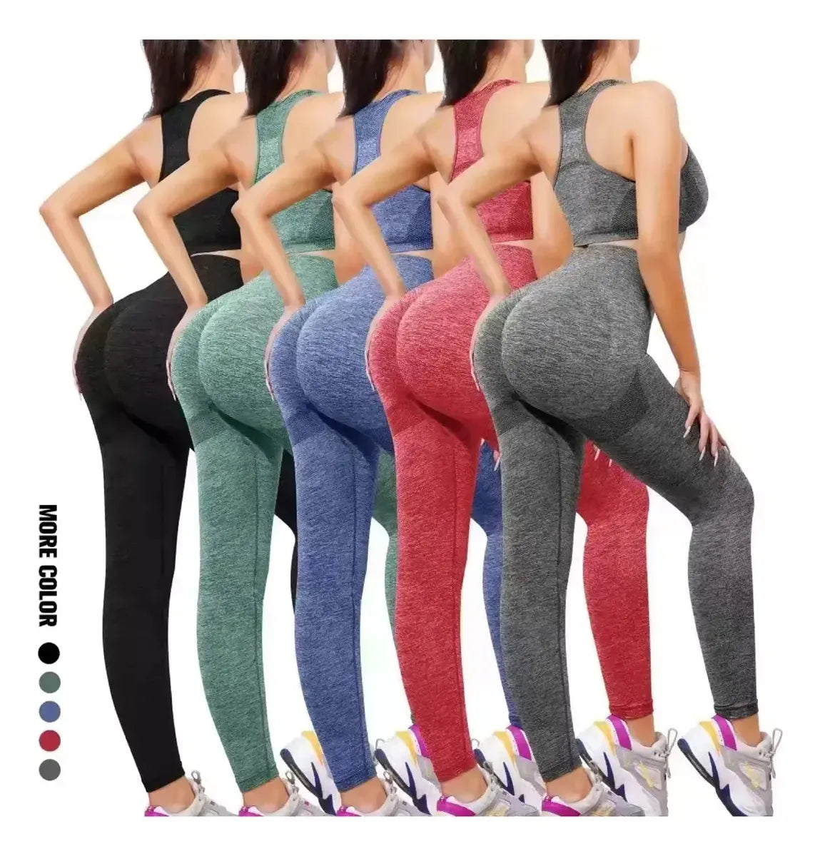 Conjunto Deportivo Mujer | Legging + Top Fitness de Cintura Alta Levanta Glúteos