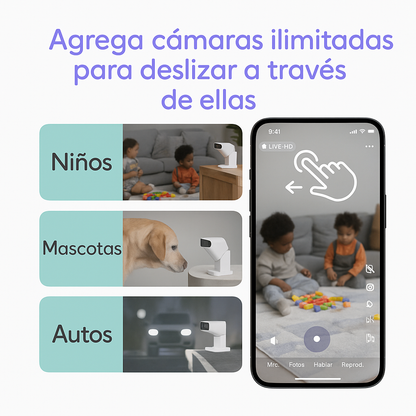 Cámara de seguridad inteligente para el hogar con Wi-Fi + REGALO