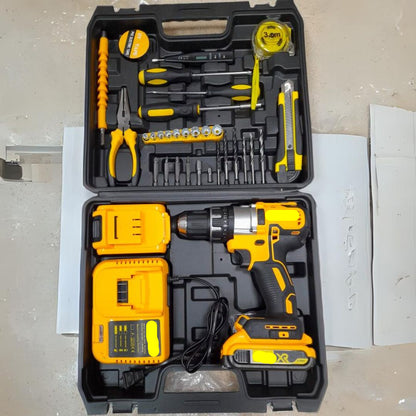 Taladro Inalámbrico CON 2 POTENTES BATERÍAS Y ACCESORIOS DE REGALO -